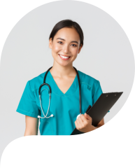 caregiver smiling