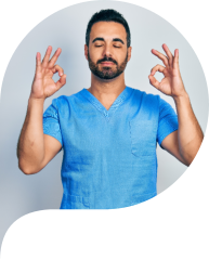caregiver performing meditation